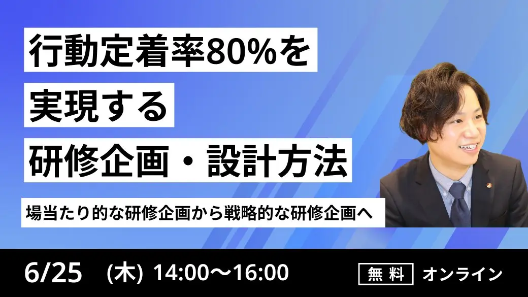【場当たり的な研修企画から戦略的な研修企画へ】
行動定着率80％を実現する研修企画・設計方法